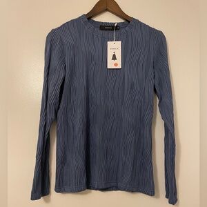 Zesica Textured Trendy Top Slim Fit Crew Neck MEDIUM